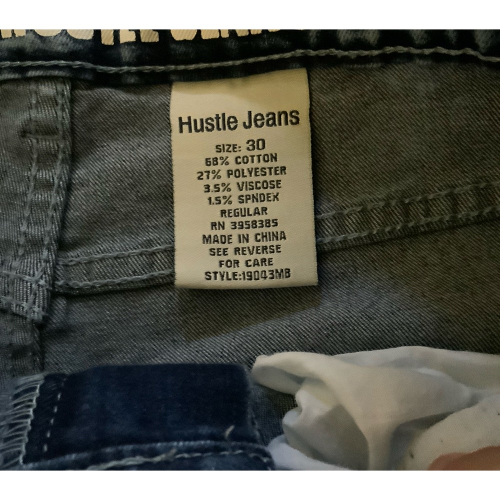 HUSTLE JEANS Men's 30 Slim Skinny Super Stretch - Picture 5 of 10